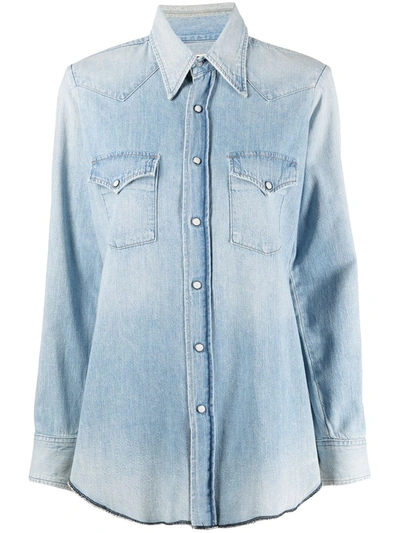 Shop Citizens Of Humanity Button-down Denim Shirt In Blue