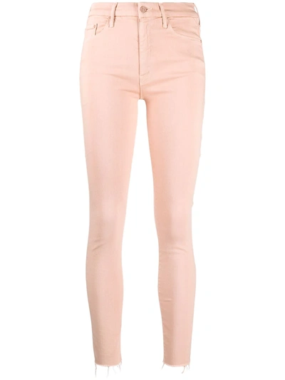 Shop Mother Mid-rise Skinny Jeans In Pink