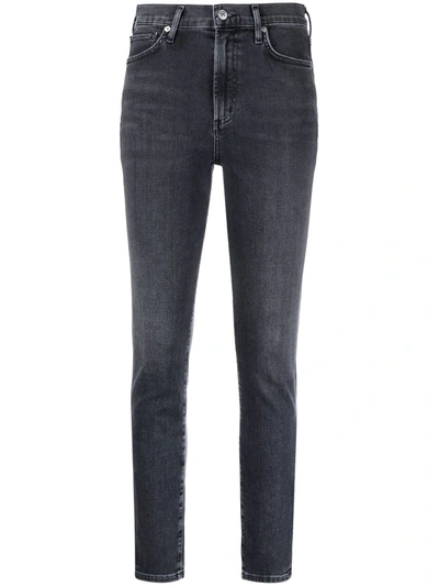 Shop Citizens Of Humanity High-rise Slim-fit Jeans In Black