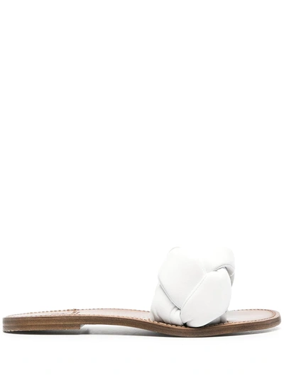 Shop Silvano Sassetti Braided-strap Leather Sandals In White