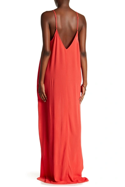 Shop Love Stitch Lovestitch Gauze Maxi Dress In Flame