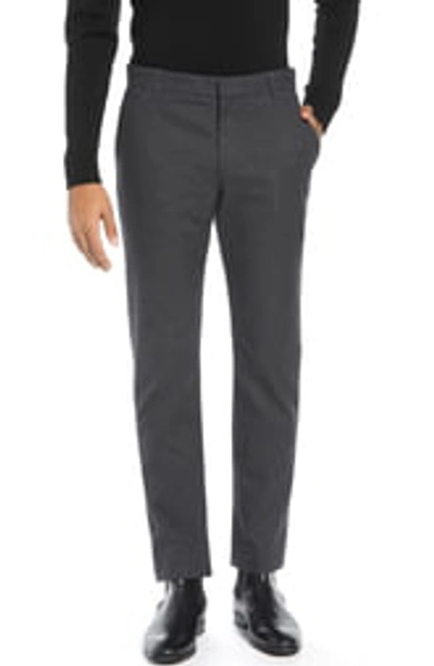 Shop Vince Griffith Slim Fit Microcheck Stretch Cotton Chino Pants In Slate