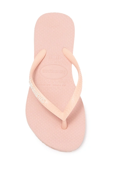Shop Havaianas Slim Strap Cushioned Footbed Flip Flop Sandal In Ballet Rose