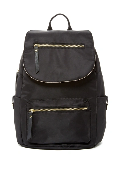 Shop Madden Girl Proper Flap Nylon Backpack In Black