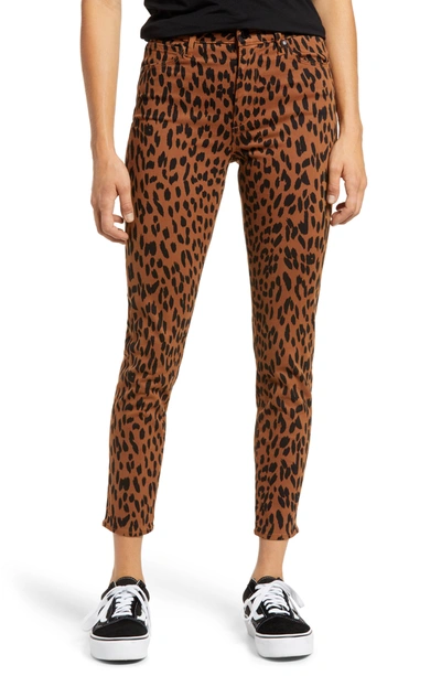 Shop Articles Of Society Heather Leopard Print High Waist Ankle Skinny Jeans In Edgerton