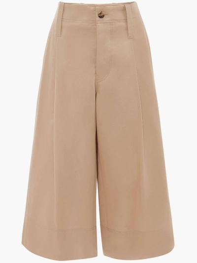 Shop Jw Anderson Cropped Wide Leg Trouser In Neutrals