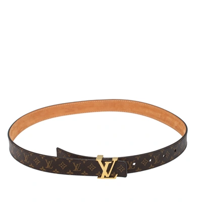 Pre-owned Louis Vuitton Monogram Canvas Initiales Belt 75cm In Brown