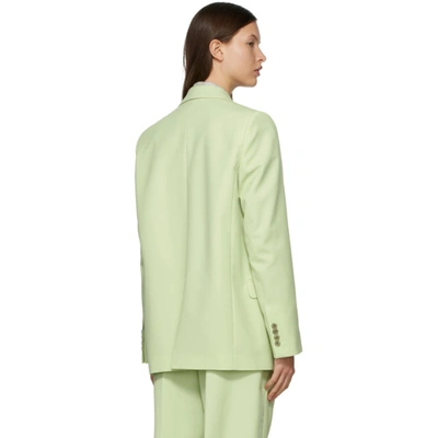Shop Acne Studios Green Wool Double-breasted Suit Blazer