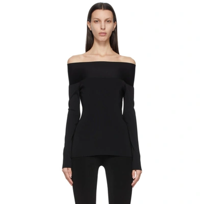 Shop Victoria Beckham Black Bardot Top In 6947 Black