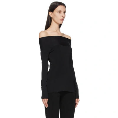 Shop Victoria Beckham Black Bardot Top In 6947 Black