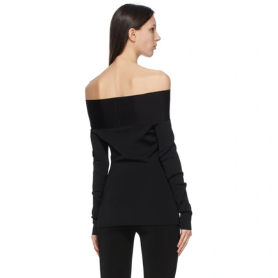 Shop Victoria Beckham Black Bardot Top In 6947 Black