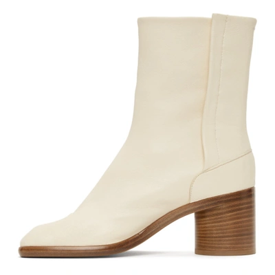 Shop Maison Margiela White Mid Heel Tabi Boots In T1003 White