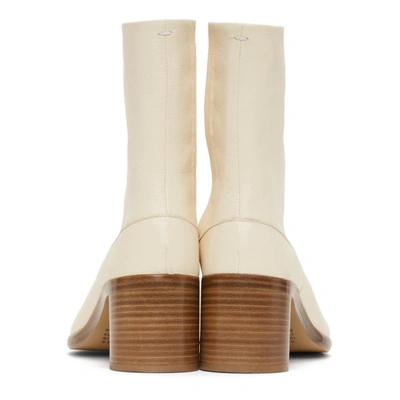 Shop Maison Margiela White Mid Heel Tabi Boots In T1003 White