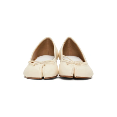 Shop Maison Margiela White Tabi Ballerina Heels In T1003 White