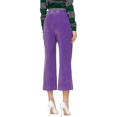 Shop Victoria Beckham Purple Corduroy Trousers In 6973 Purple