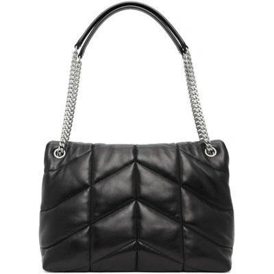 Shop Saint Laurent Black Medium Loulou Puffer Bag In 1000 Black