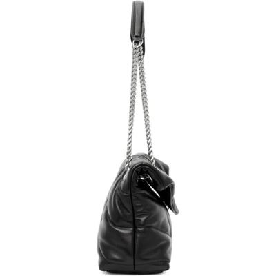 Shop Saint Laurent Black Medium Loulou Puffer Bag In 1000 Black