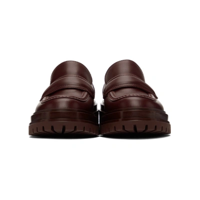 Shop Gianvito Rossi Burgundy Argo Loafers In Royale