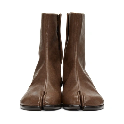 Shop Maison Margiela Brown Tabi Boots In H8555 Tdm /