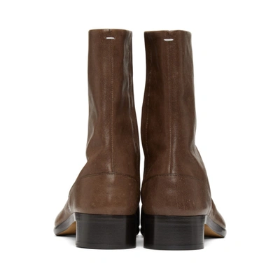 Shop Maison Margiela Brown Tabi Boots In H8555 Tdm /