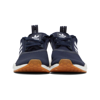 Shop Adidas Originals Navy Nmd_r1 Sneakers In Black/white
