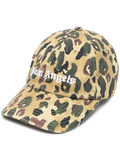 Shop Palm Angels Camouflage Military Cap In Green