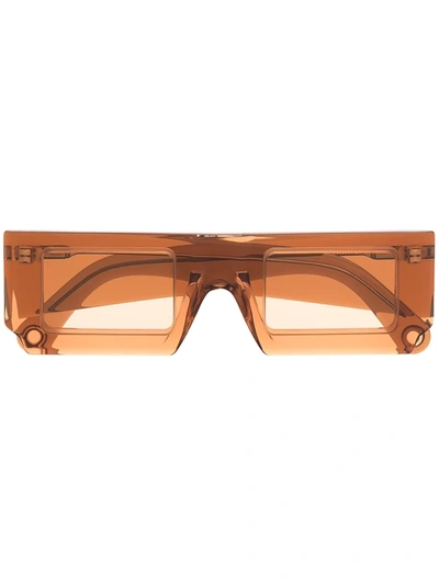 Shop Jacquemus Les Lunettes Soleil Rectangle-frame Sunglasses In Orange