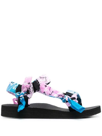 Shop Arizona Love Trekky Tie-dye Flat Sandals In Blue