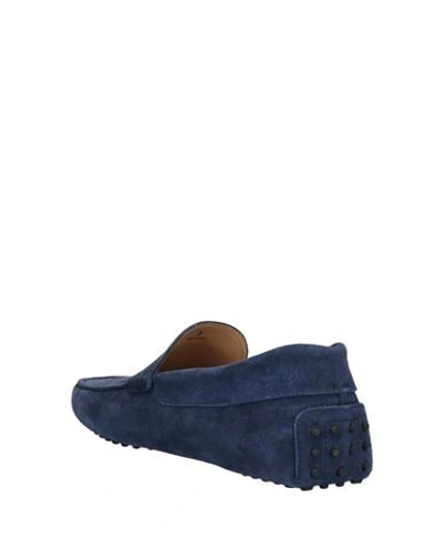 Tod's Streamlined Leather Moccasin Loafers With Pebble Outsole In Dark Blue