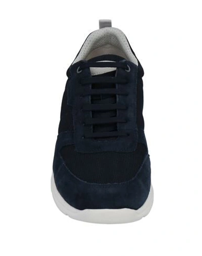 Shop Geox Man Sneakers Midnight Blue Size 7 Soft Leather, Textile Fibers