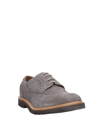 Shop Eleventy Man Lace-up Shoes Grey Size 8 Soft Leather
