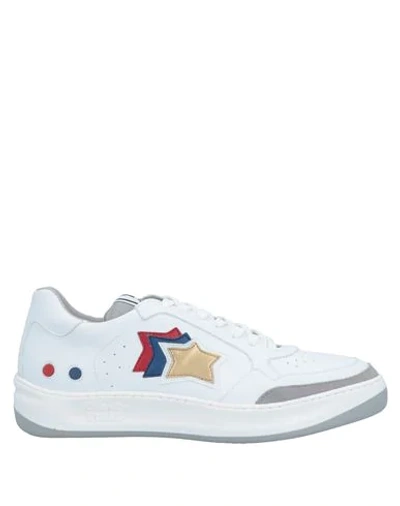 Shop Atlantic Stars Man Sneakers White Size 11 Soft Leather, Textile Fibers