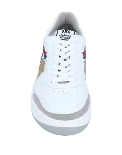 Shop Atlantic Stars Man Sneakers White Size 11 Soft Leather, Textile Fibers