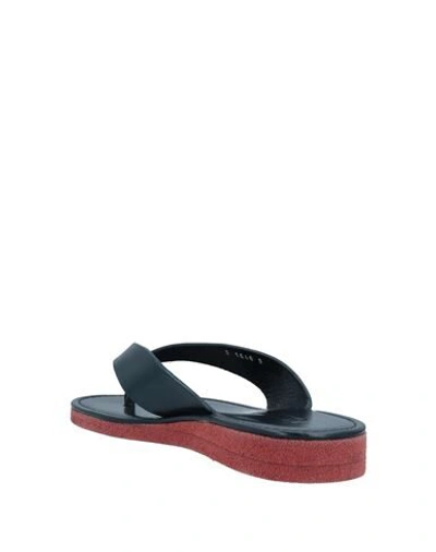 Shop A.testoni Toe Strap Sandals In Dark Blue