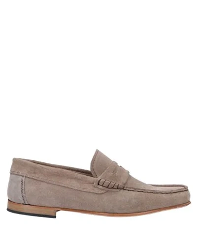 Shop Barbati Man Loafers Dove Grey Size 6 Soft Leather