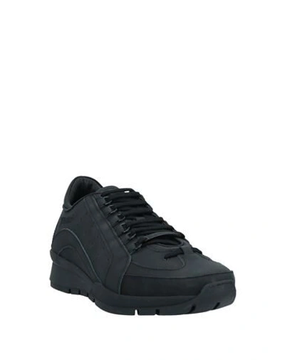 Shop Dsquared2 Man Sneakers Black Size 7 Soft Leather, Textile Fibers