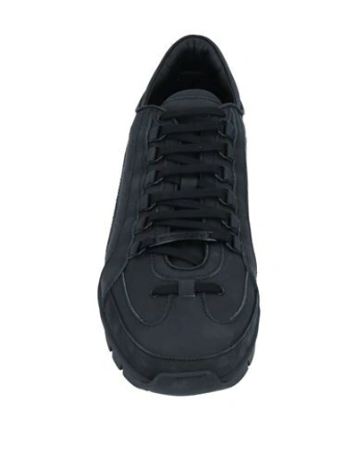 Shop Dsquared2 Man Sneakers Black Size 8 Soft Leather, Textile Fibers