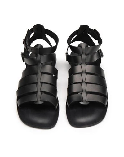 Shop 8 By Yoox Leather Gladiator Sandal Man Sandals Black Size 9 Calfskin