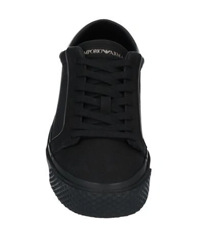Shop Emporio Armani Man Sneakers Black Size 7.5 Polyamide, Polyurethane, Polyester