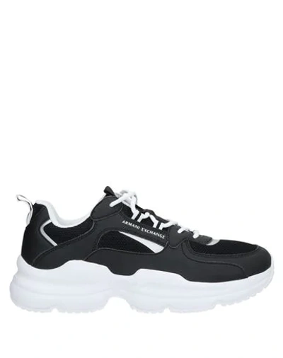 Shop Armani Exchange Man Sneakers Black Size 12 Polyurethane, Textile Fibers
