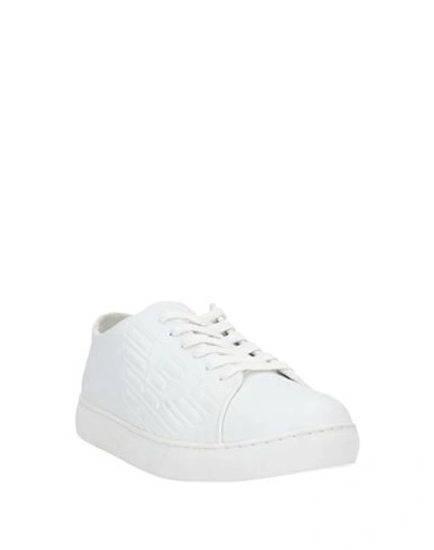 Shop Emporio Armani Man Sneakers White Size 12.5 Soft Leather