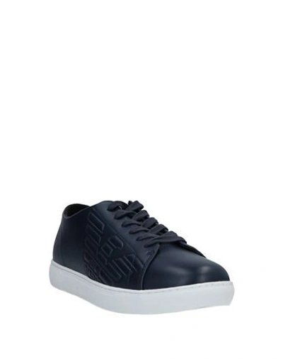 Shop Emporio Armani Man Sneakers Midnight Blue Size 6 Soft Leather
