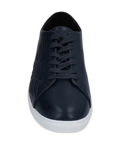 Shop Emporio Armani Man Sneakers Midnight Blue Size 6 Soft Leather