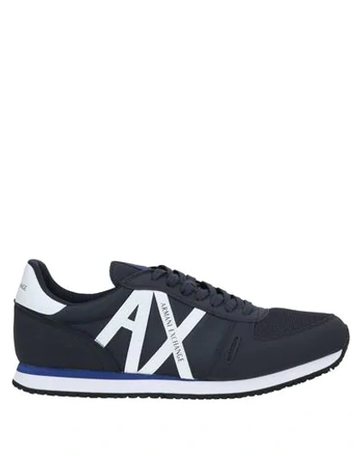 Shop Armani Exchange Sneakers In Dark Blue