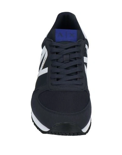 Shop Armani Exchange Sneakers In Dark Blue