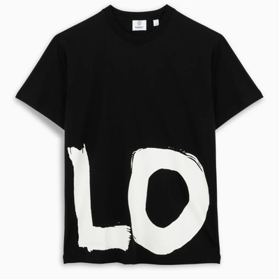 Shop Burberry Carrick Love Black T-shirt