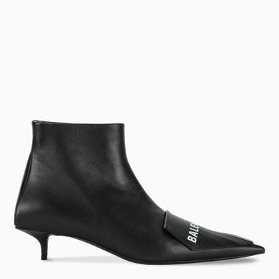 Shop Balenciaga Black Leather Booties