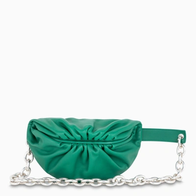 Shop Bottega Veneta Green Bumbag With Silver Chain