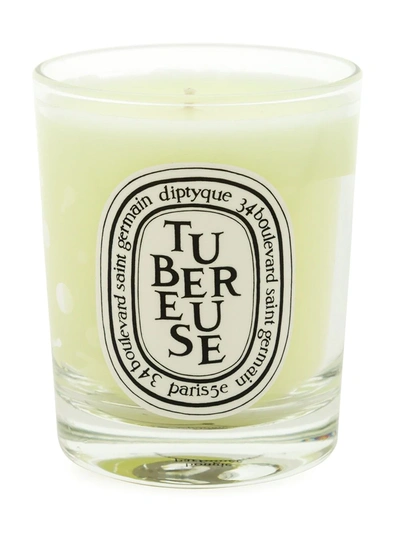 Shop Diptyque Mini Tubereuse Candle In Neutrals