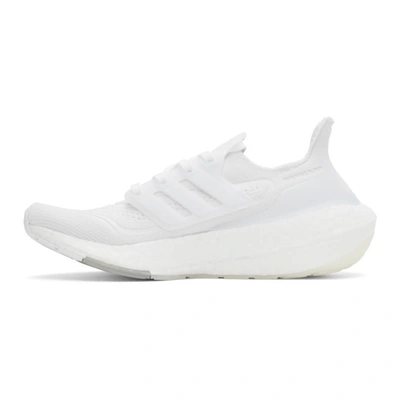 Shop Adidas Originals White Ultraboost 21 Sneakers In White/grey